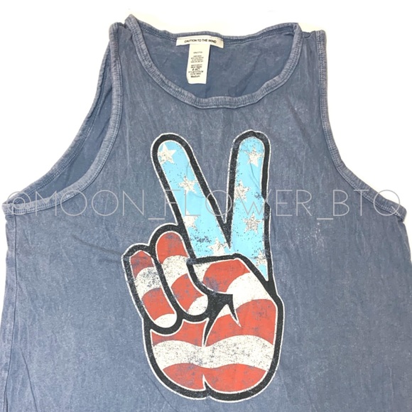 Mineral Wash American Flag Peace Tank Top Dress - Picture 5 of 14